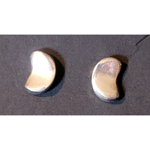 Small Bean Sterling Silver Post Earrings Recovery Motherhood New Beginnings - Picture 3 of 4